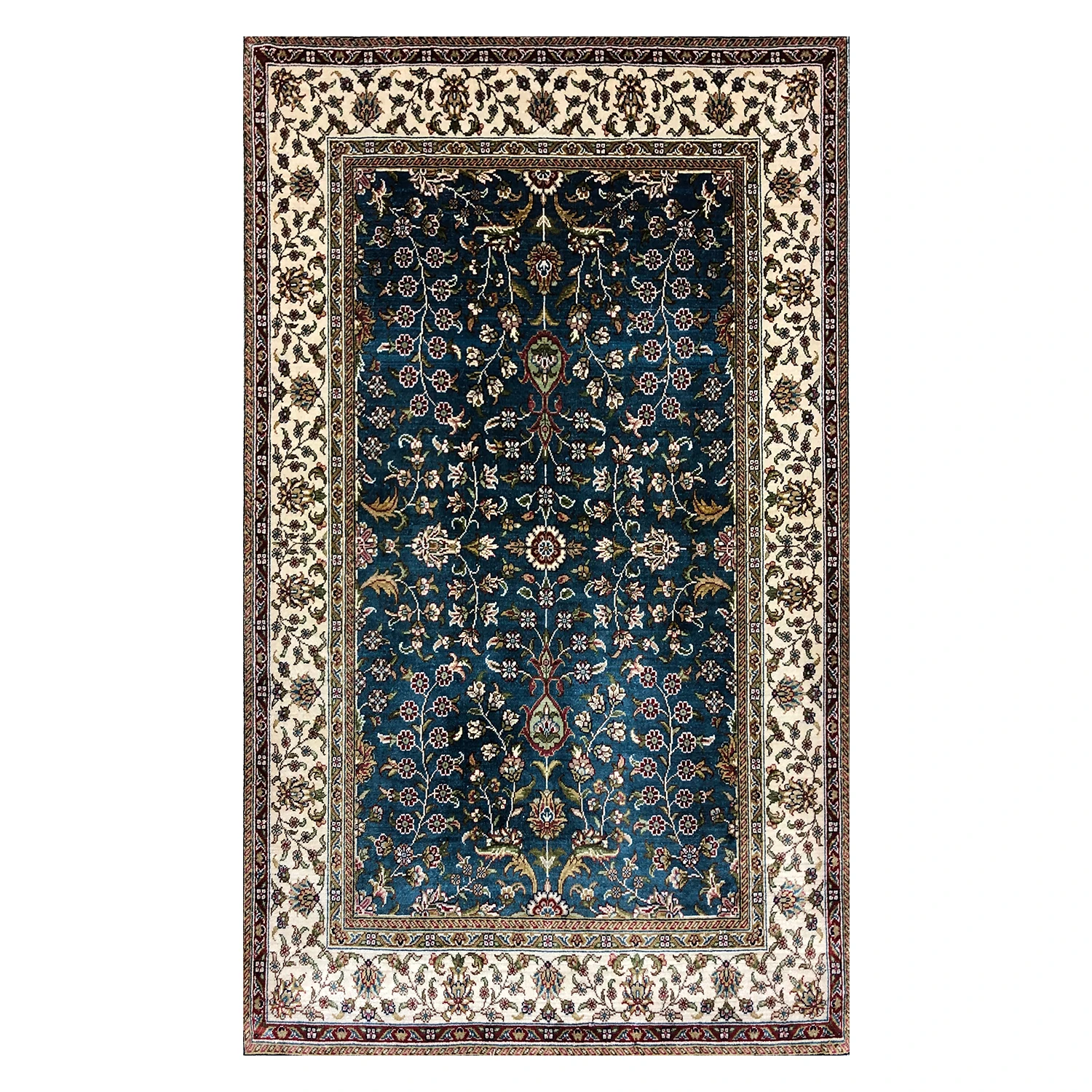 

Green Rug Handmade Material Silk Carpet Art Tapestry For Home Gift Size 2.1'X3.1'