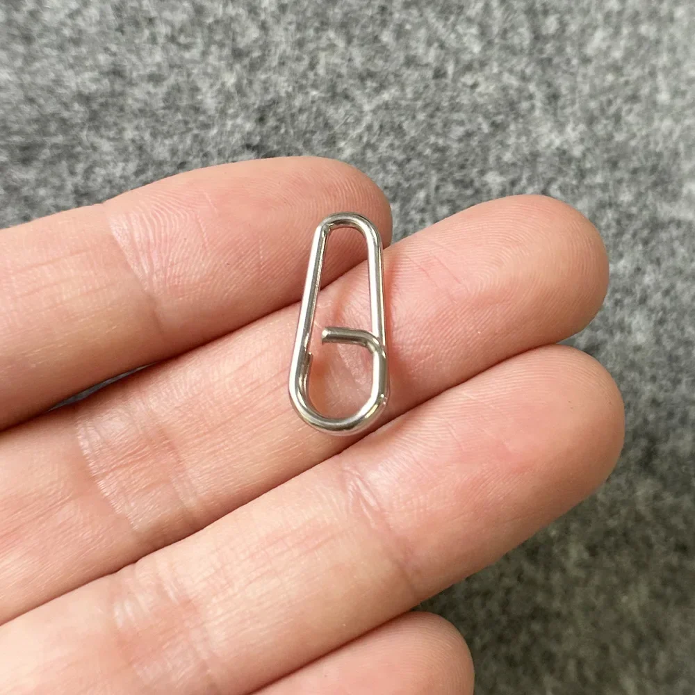 DNDYUJU 50pcs Fishing Snap Stainless Steel Bent Head Oval Split Rings Fishing Accessories Connector Pin Fishhook Lure Tackle