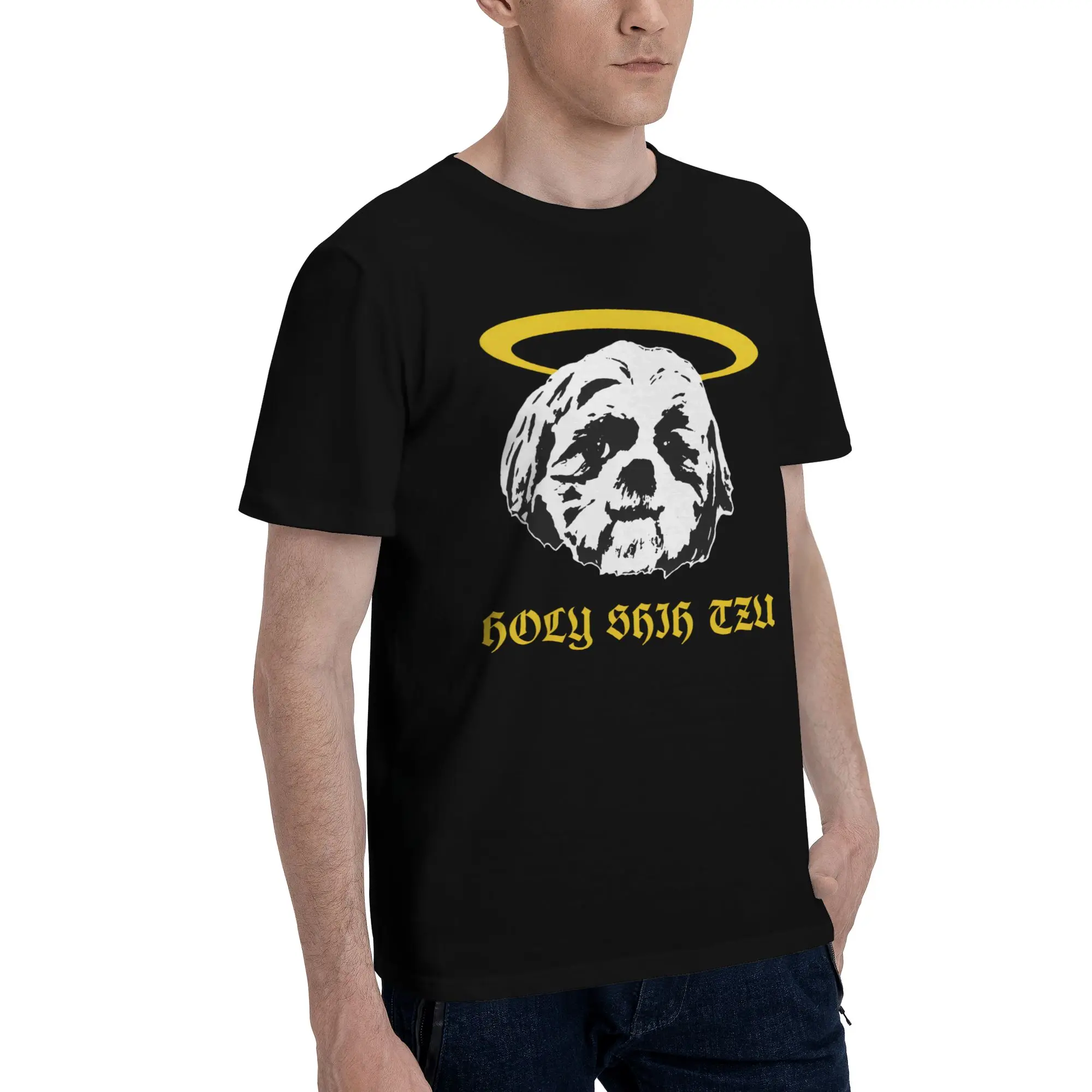 Men Women Print I Shih Tzu Not Funny Dog Lover T Shirt Tee Cotton  T-shirts Clothing