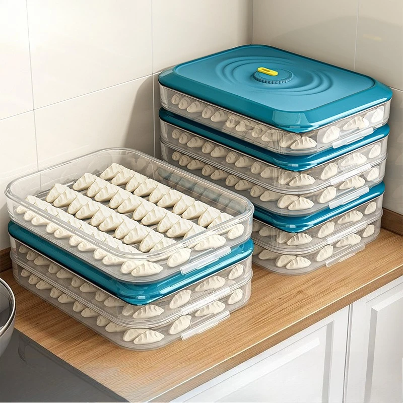 Dumpling Storage Box, Refrigerator Freezer, Food Grade Dumpling Quick Freezing Box, Sealed Plastic Preservation Box