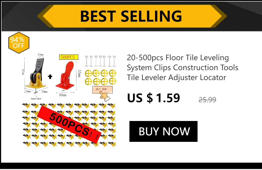 50-1353PCS Boden Fliesen Nivellierung System Clips Leveler Teller Bau Werkzeug Set Fliesen Wand Verlegung Manuelle Werkzeuge locator Spacer – Detail 1