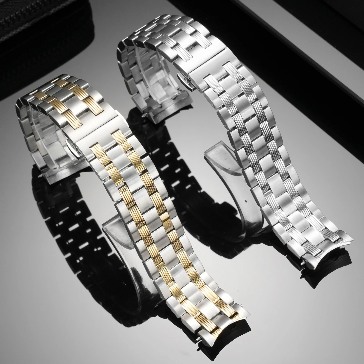 لتيسو T065 1853 T065430A 19 مللي متر سوار ساعة من الفولاذ المقاوم للصدأ حزام سوار-فضي/ذهبي استبدال المعادن الصلبة للرجال