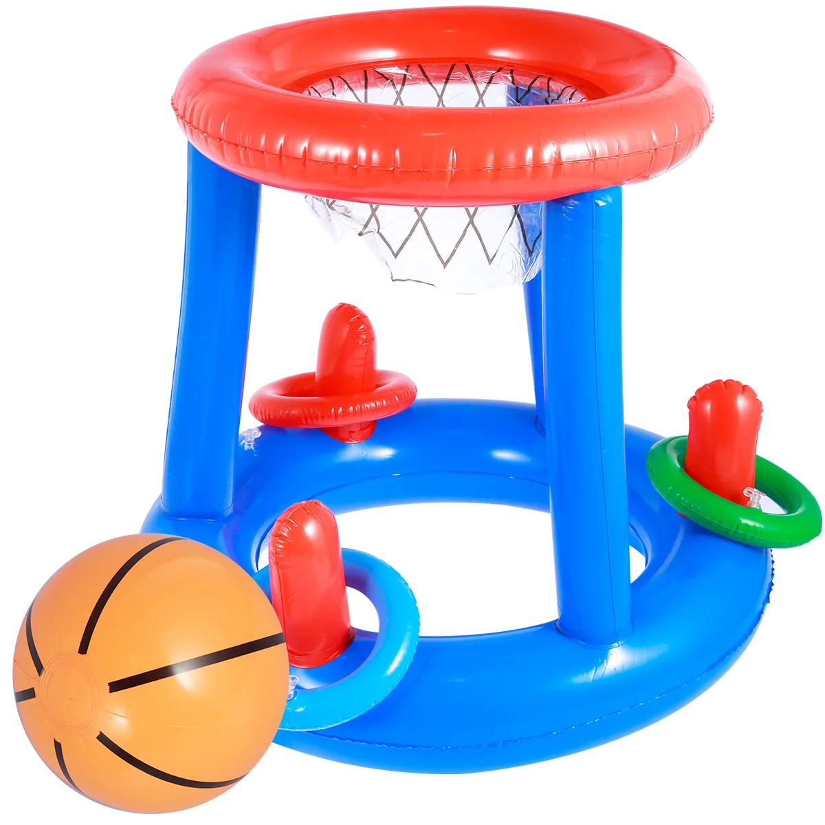 子供用インフレータブルバスケットボールフープスイミングプール水浮遊物体投げリングバスケットボールフープおもちゃセット水泳用