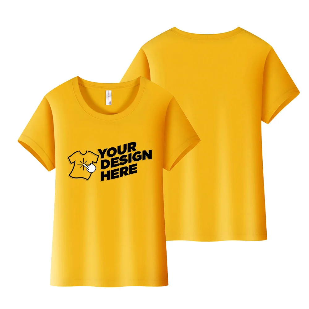 Custom Logo Women's 100% Combed Cotton T-Shirt, Short Sleeve Crew Neck, Personalized Custom Tee, Multiple Colors