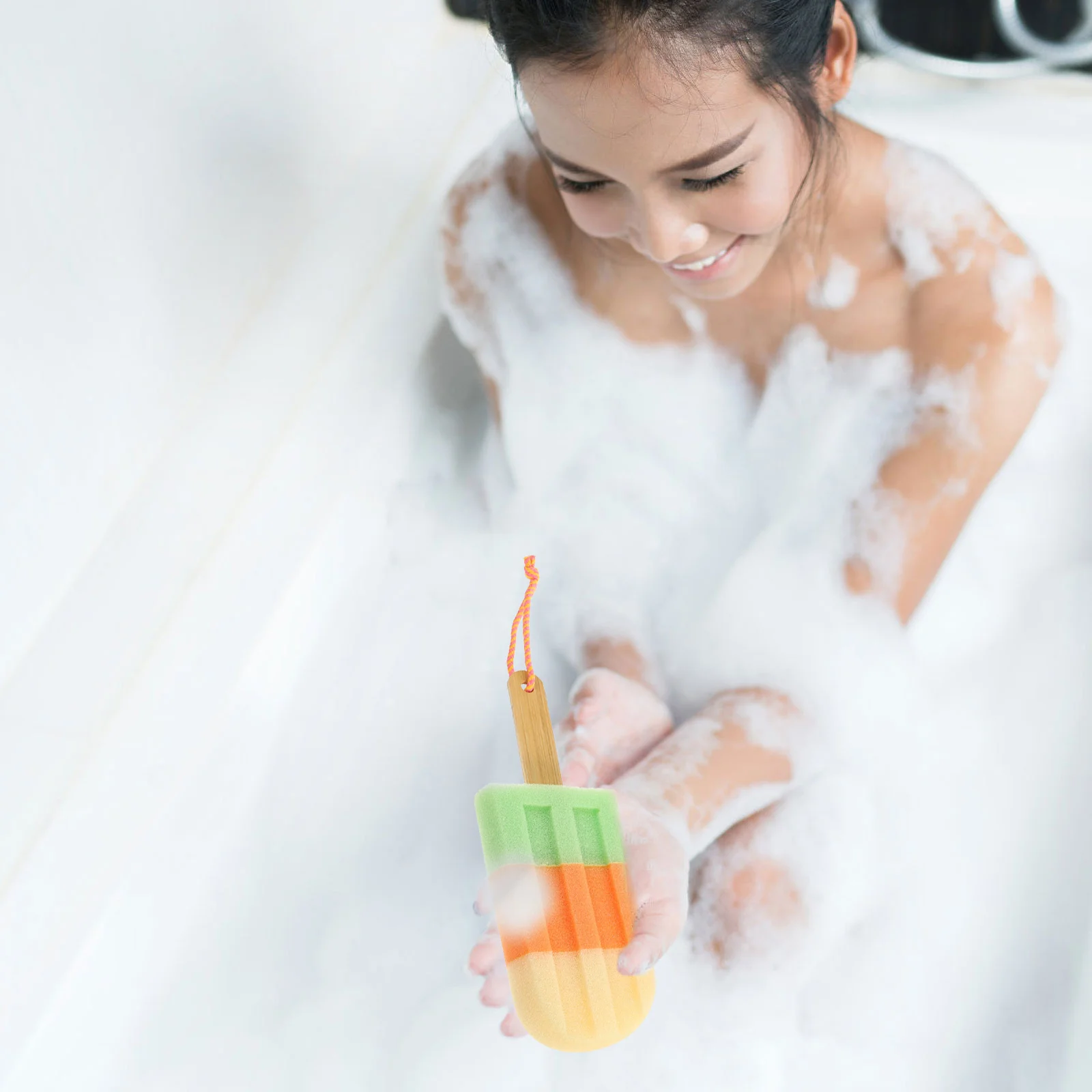 3 قطعة كرة استحمام على شكل آيس كريم إسفنجة لينة منشفة استحمام لطيف الجسم التقشير دش الغسيل رغوة غنية تنظيف الجسم #2