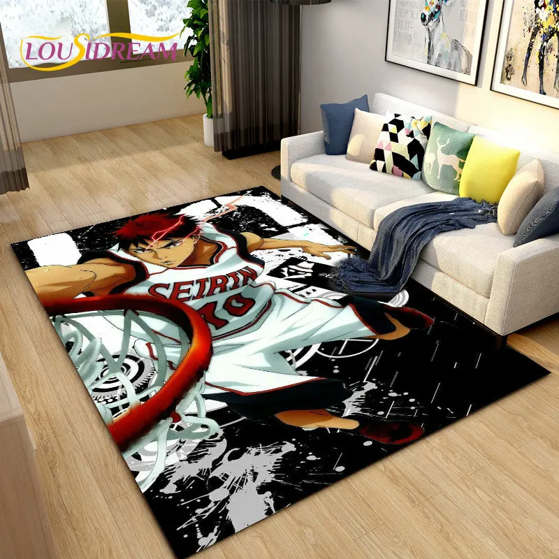 Kuroko\'s Basketball Anime Cartoon Area Rug,Carpet Rug for Living Room Bedroom Sofa Doormat Decoration, Kids  Non-slip Floor Mat