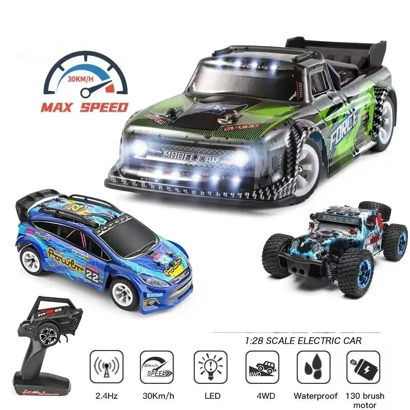 

2.4G Remote Control Car 1:28 Electric Four -Wheel Drive Alloy Chassis with Light Remote Control Drift Car Mold Toys