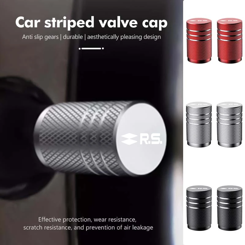 Car Wheels Tire Valve Caps Tyre Stem Covers Airdust Plugs Cap For Renault RS Kadjar Captur Clio Megane 2 3 4 RS Koleos Logan