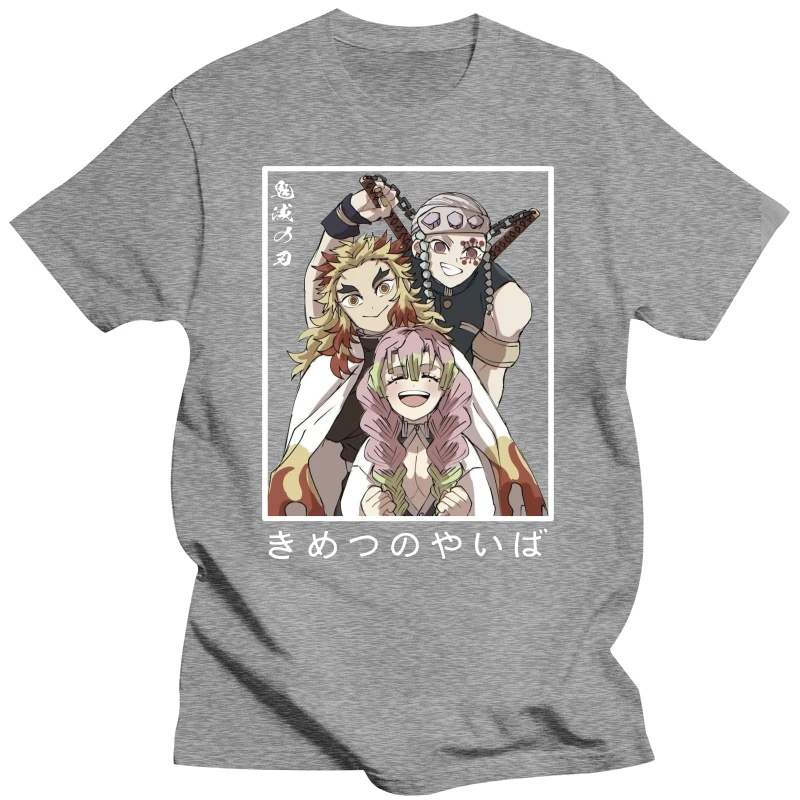 Anime Demon Slayer Men Women T Shirt Clothes Kawaii Rengoku Kyoujurou/Uzui Tengen/Kanroji Mitsuri Manga Oversized Short Sleeve