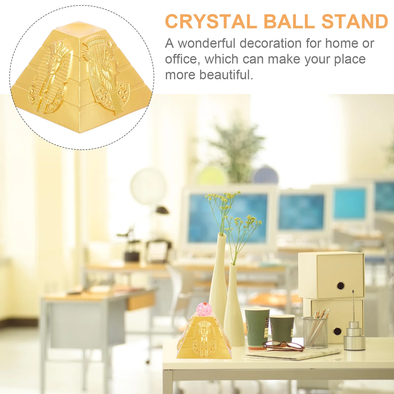 

Bases Resin Crystal-ball Stand Artifact Decor Delicate Pyramid Crystals Holder Queens Crafts Ornaments