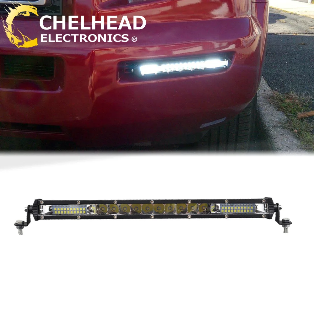 Off Road Led Light Bar 13 Inch Straight Combo Beam 12V 24V 72W Vehicles UTV Pickup Caravan SUV Boat Driving Work Lighting 6000K