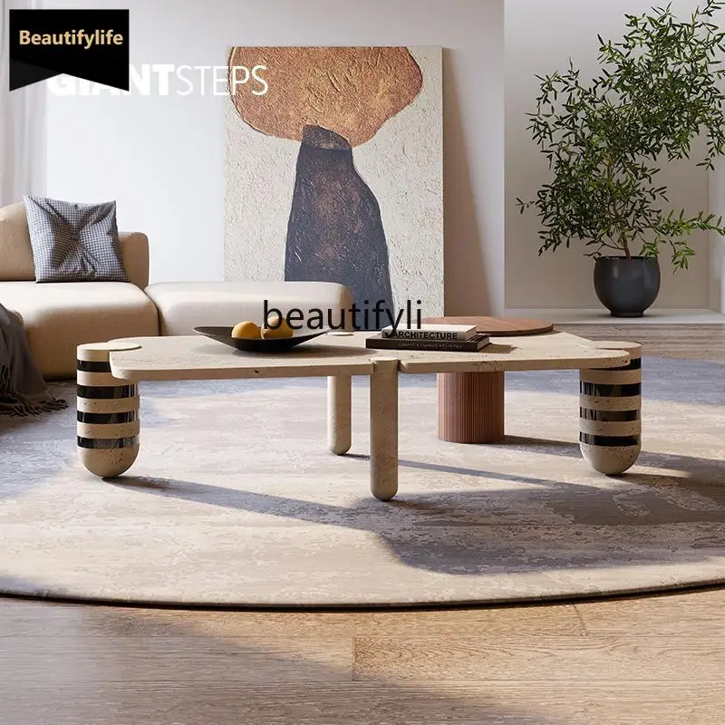 

c06 Светлый роскошный приставной столик в итальянском стиле, журнальный столик для гостиничного клуба, журнальный столик из натурального мрамора, чайный столик для переговоров