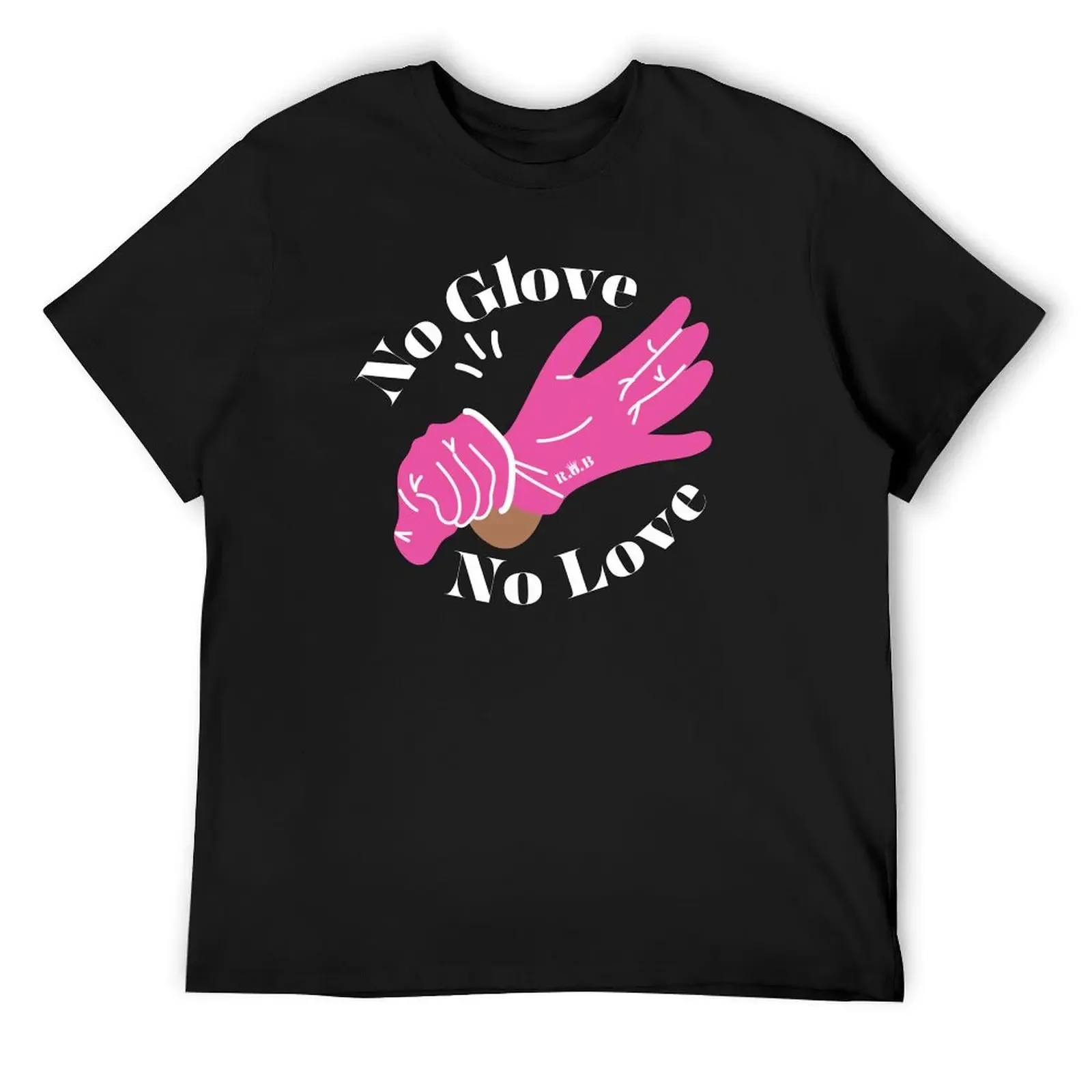 

No Glove No Love - розовая футболка большого размера с рисунком, незаменимая футболка, футболки для мужчин