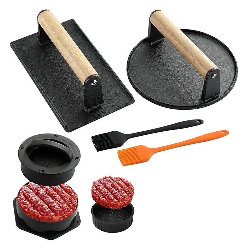 

AS60-для гриля, чугунный пресс для гамбургеров 3 в 1, набор для пресса для гамбургеров, пирожков для кухни