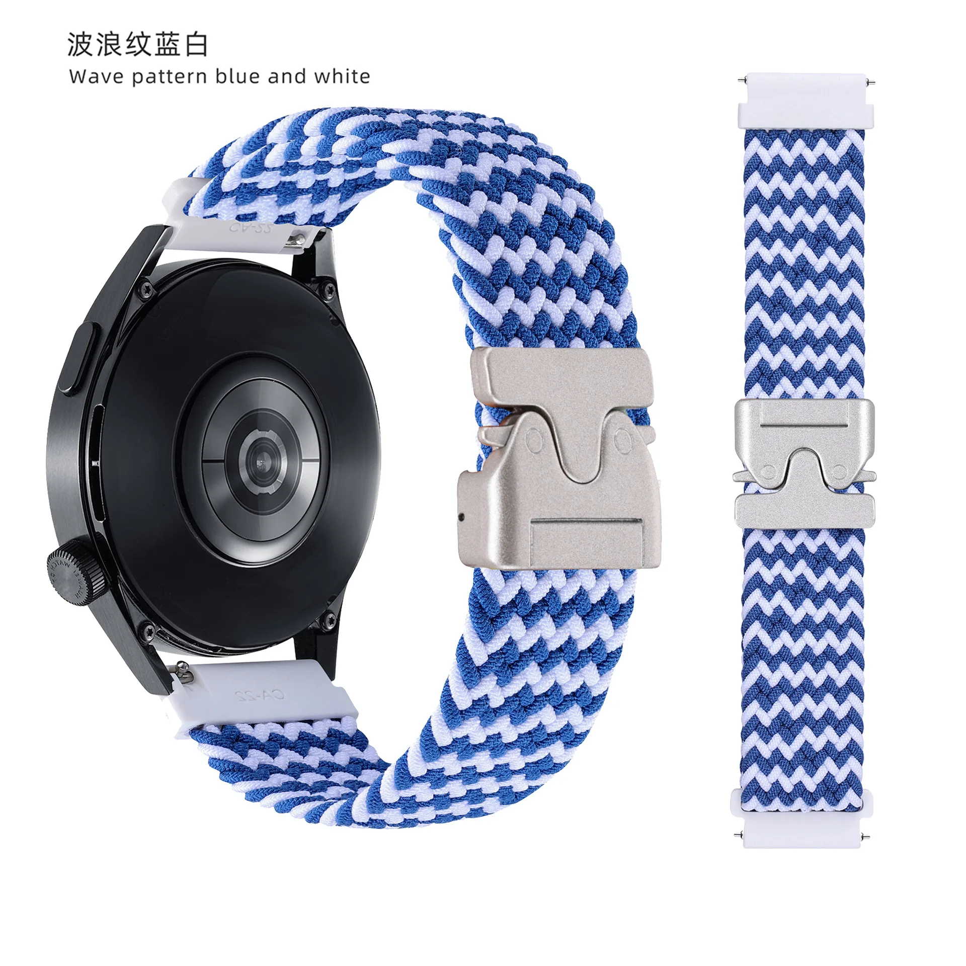 20/22 مللي متر المظلة مشبك المنسوجة حزام دعوى ل دعوى لساعة سامسونج 5/6/7 وسلسلة ساعات هواوي المنسوجة حزام النايلون