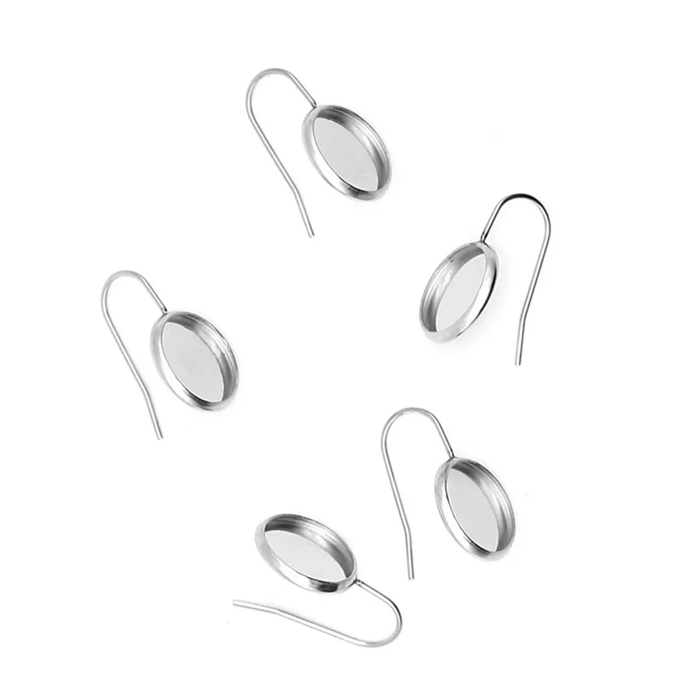 30Pcs Stainless Steel Earring Stud Blanks Bezel Settings for DIY Jewelry Making Supplies Adults Craft Projects Halloween