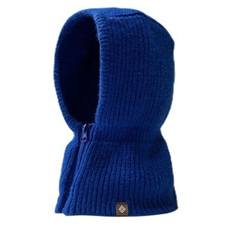 INS Winter Womens Hats Unisex Knitted Hooded Neck Collar Cap Beanie For Men Women Drawstring One-Piece Zipper Hats Balaclava Cap