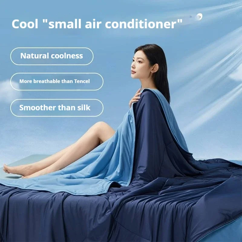 

Ultra-Cool Double-Sided Reversible Summer Cooling Blanket Breathable Lightweight Bedding Comforter Soft Air Conditioner Quilt