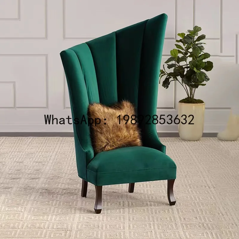 CZ American Country Sofa Chair Internet Celebrity Solid Wood Fabric Single Chair Living Room Leisure Sofa