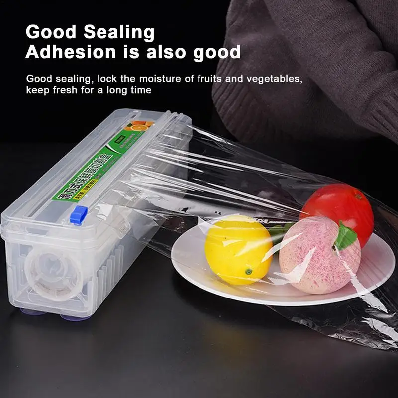 

35cmCling Wrap Dispenser Reusable Saran Wrap Cutter With Slide Cutter Plastic Cling Film Refillable Box Kitchen Tool Accessories