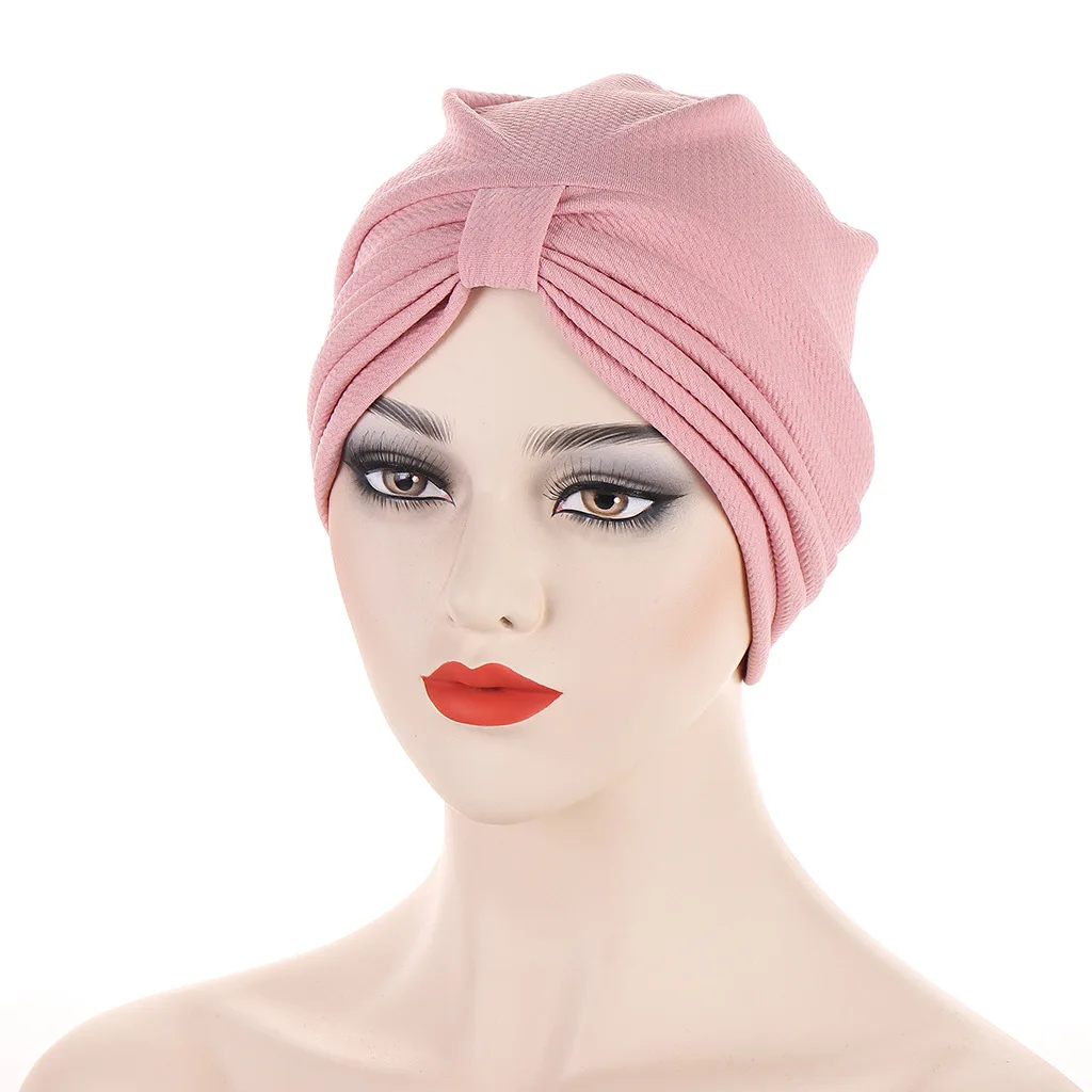 Muslim atada turbante gorro para mulher cor sólida hijab caps envoltório árabe hijab femme islâmico headscarf chapéu cabeça envoltório