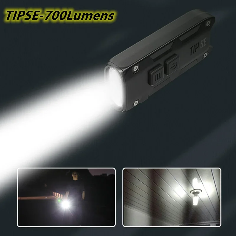 NITECORE TIP SE Keychain Light Dual-Core USB Rechargeable 700LM 4 Lighting Modes Utilizes 2 x P8 LEDs Flashlight