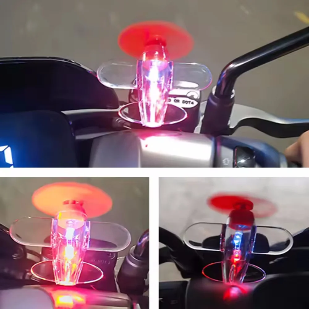 Motorcycle & Car Electric LED Colorful Lights Rotatable Airplane Wind-Powered Airplane Decor Car Motorcycle Bikes Bicycle Decor