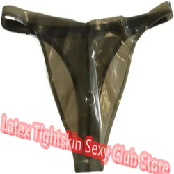 Sexy Latex Briefs Transparent Black Fetish Rubber Shorts Underwear Club Wear for Men