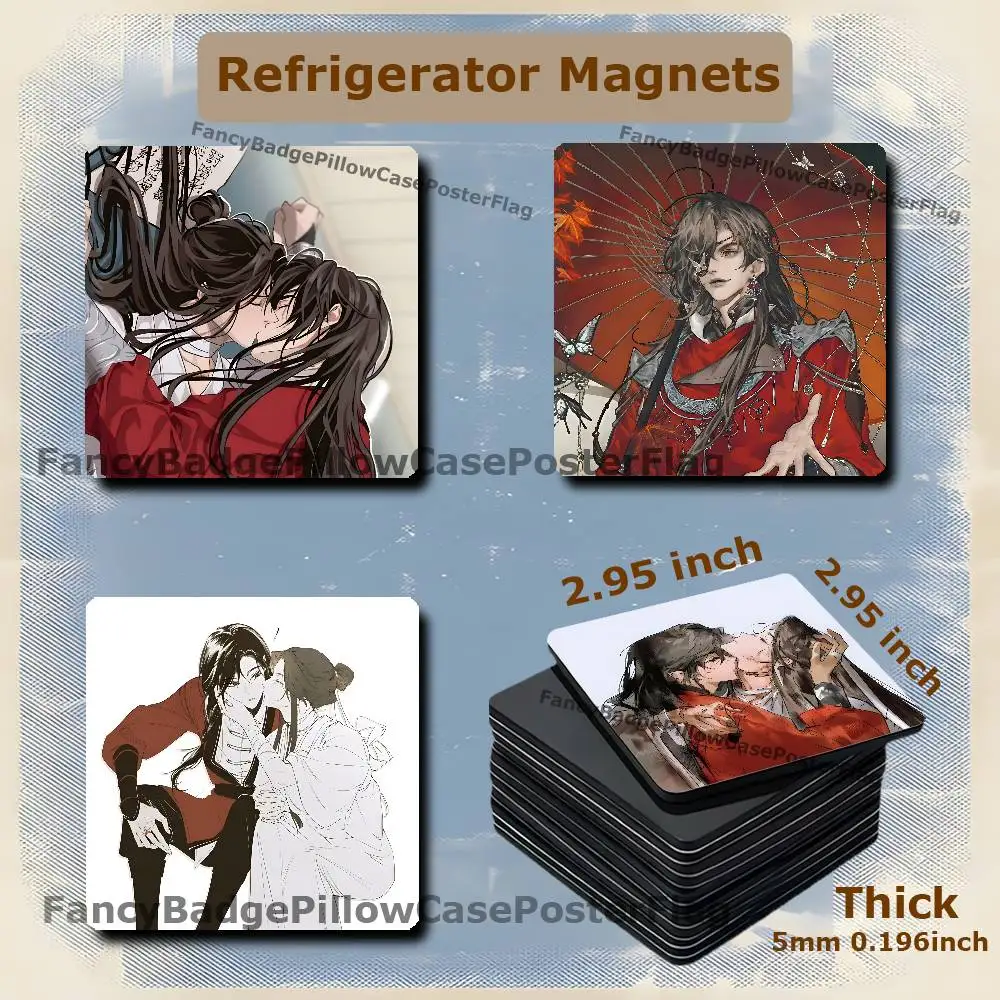 H-Heaven O-Officials Blessing 75mm Frigerator Magnet Square Stickers Personalize Fridge Refrigerator Wall Door Decoration