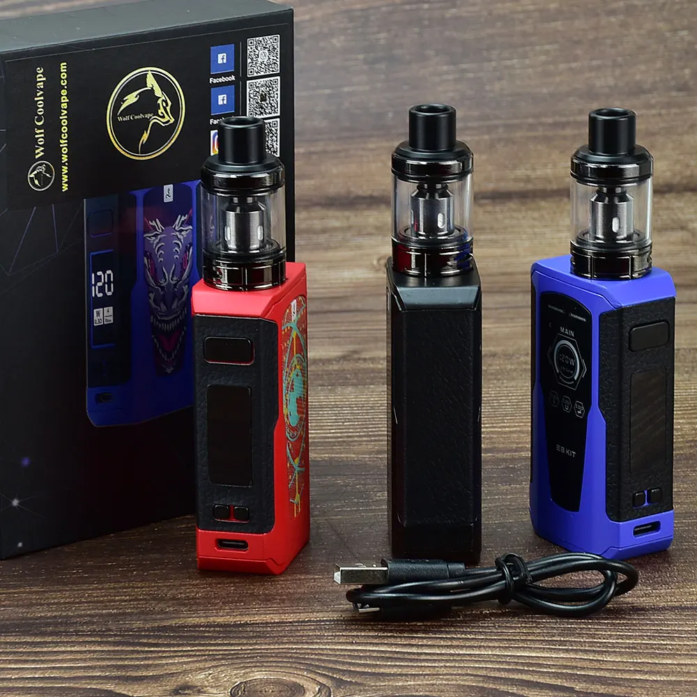 120W Box Mod Vape Kit Build-in 2200mah Battery 2.5ml Tank OLED Screen Vaporizer Vapor Vaper Pen Electronic Cigarette Kit
