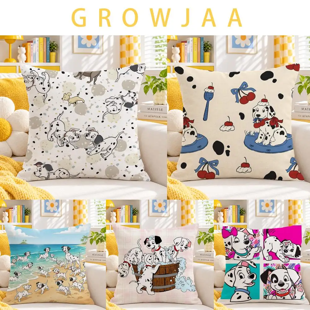 animal Dalmatians Cushion Cover Throw Pillow Short Plush Fresh Bright Cushion for Bedroom Sofa Ornament Present Gift