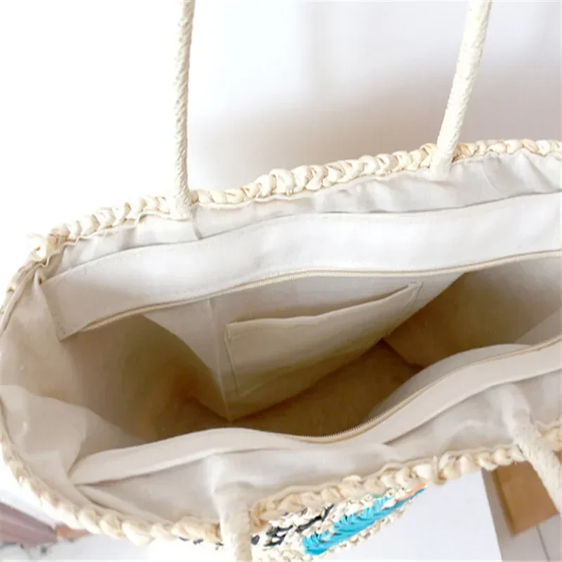 2022 New Coconut Tree Straw Bag Handmade Woven Rattan Tote Bag for Women Summer Large Capacity Beach Bohemia Bali Handbag Female