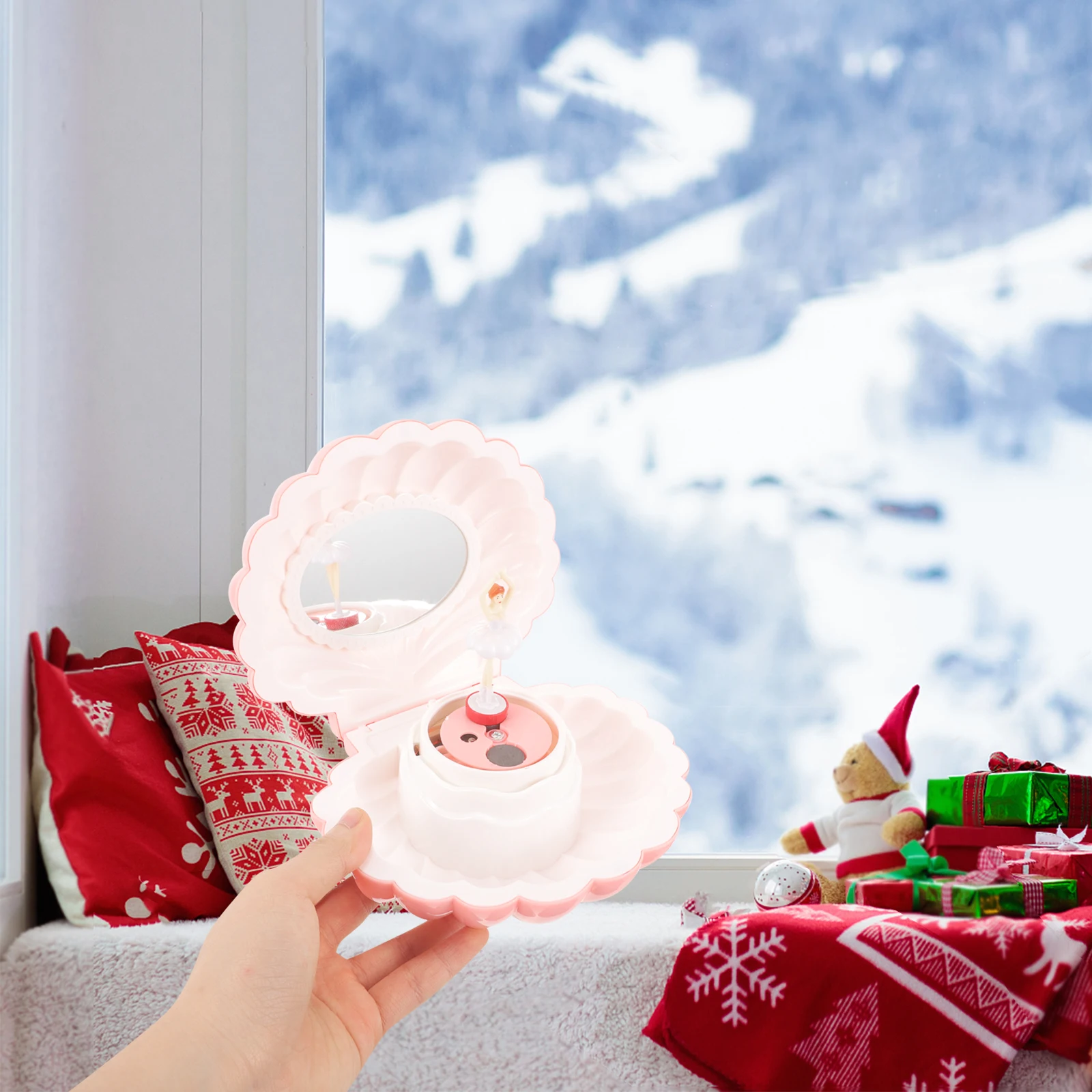 

Shell Shaped Music Box Rotating Melody Box For Desktop Decor Jewelry Storage Musical Gift Women Birthday Christmas