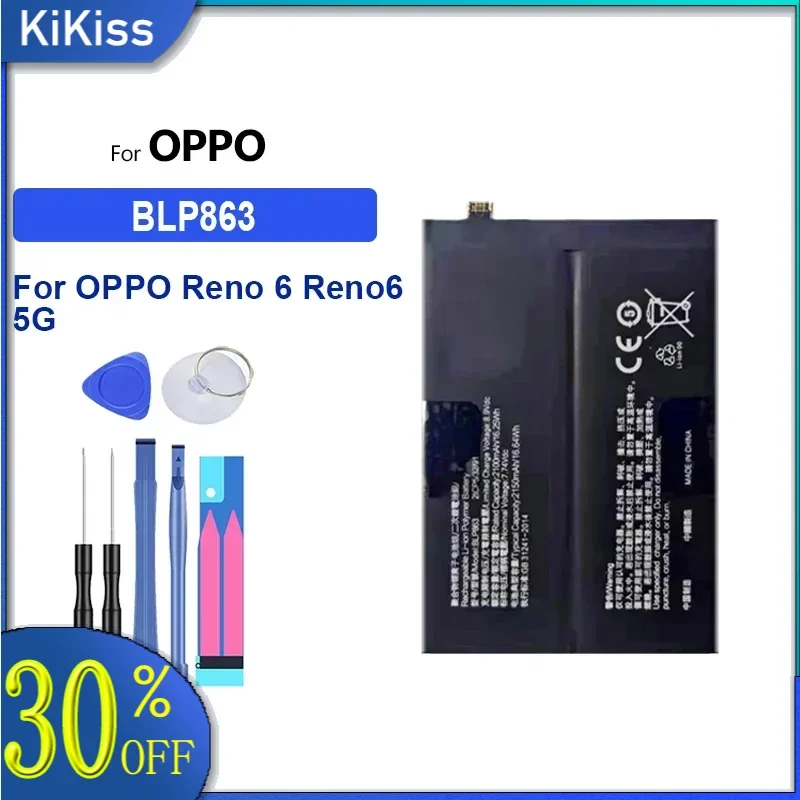 Battery 2150mAh BLP863 For OPPO Reno 6 reno6 5G