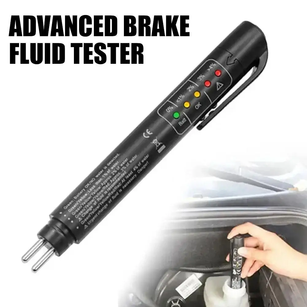 Brake Fluid Liquid Tester Pen Checking Pen For Brake Oil Oil Moisture Analyzer With 5 LED Indicators Auto Brake Diagnostic