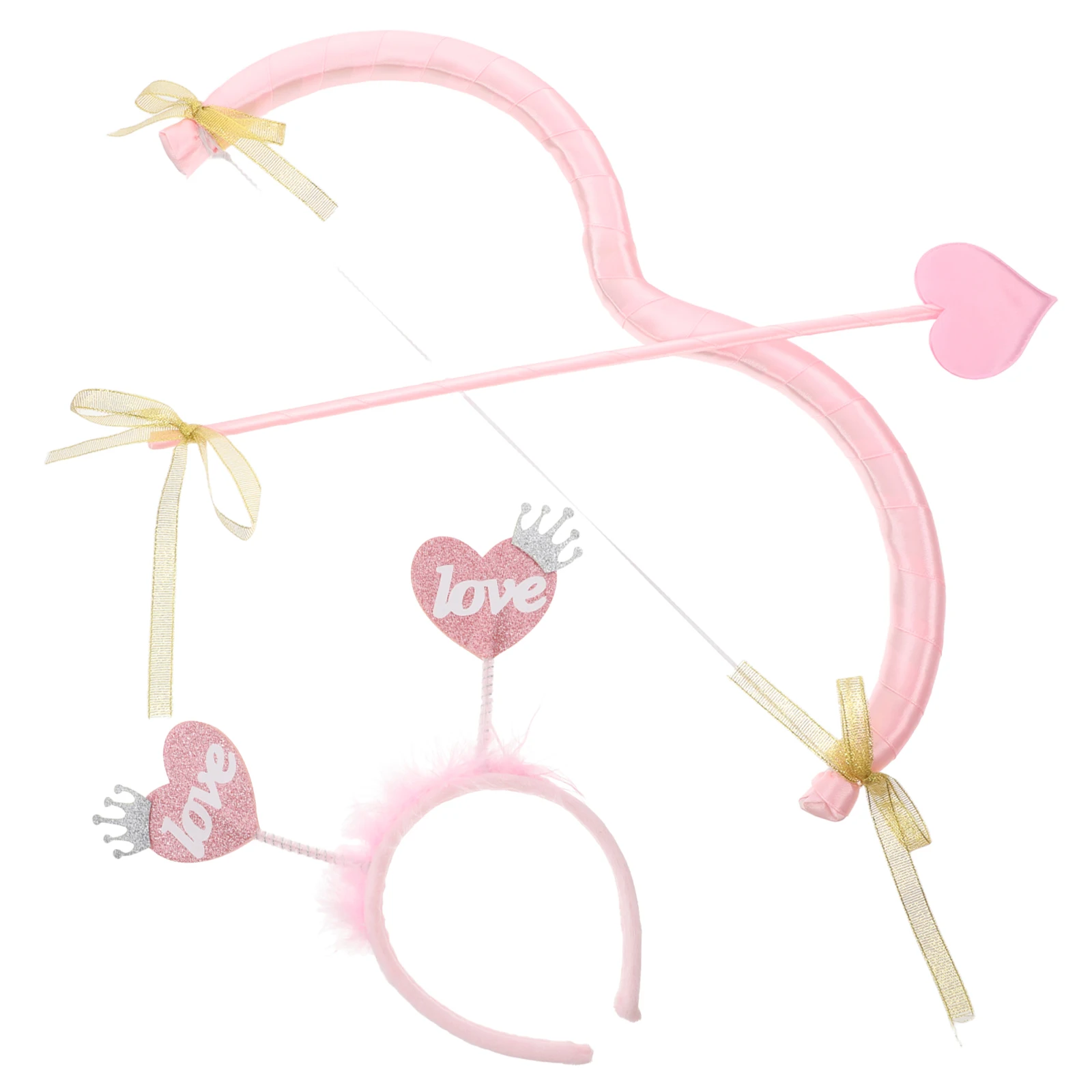 

1 set Cupid Bow Arrow Headband Set for Women Valentine's Party Costume Photo Prop Nylon Lightweight Party Supplies