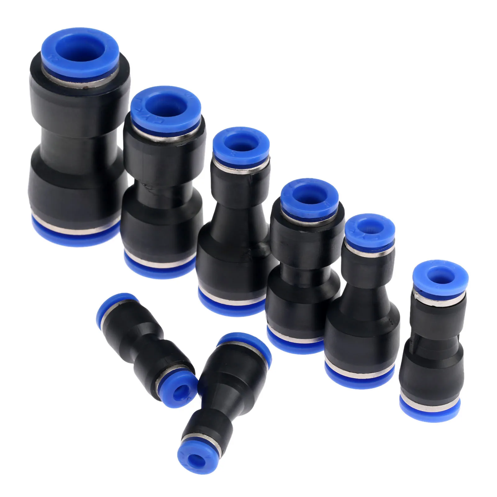 1Pc Plastic Pneumatic Fittings Push in Straight Reducer Connectors Water Hose Quick Connect for Air/Vacuum Water Hose 2 Ways