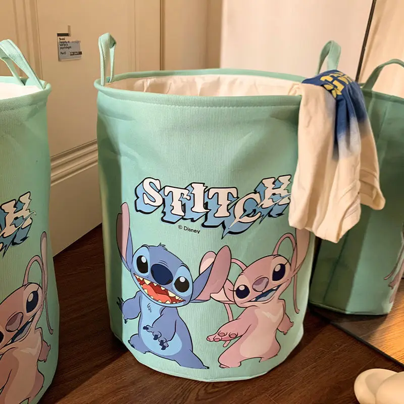 Disney Stitch Large Capacity Dirty Clothes Basket Household High Beauty Foldable Dirty Clothes Toy Storage Basket Laundry Basket