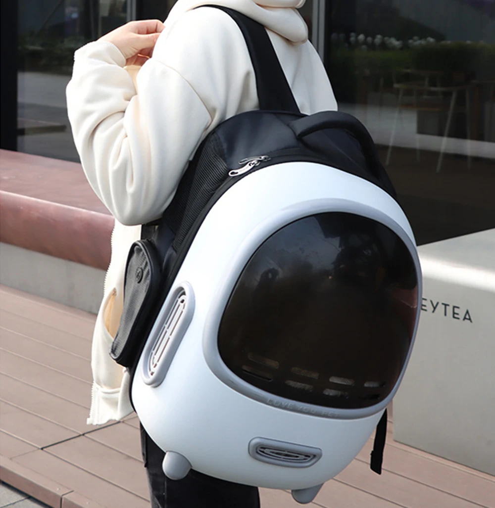 

Большая вместительная сумка для маленьких животных, портативный рюкзак-переноска для собак и кошек с вентилятором