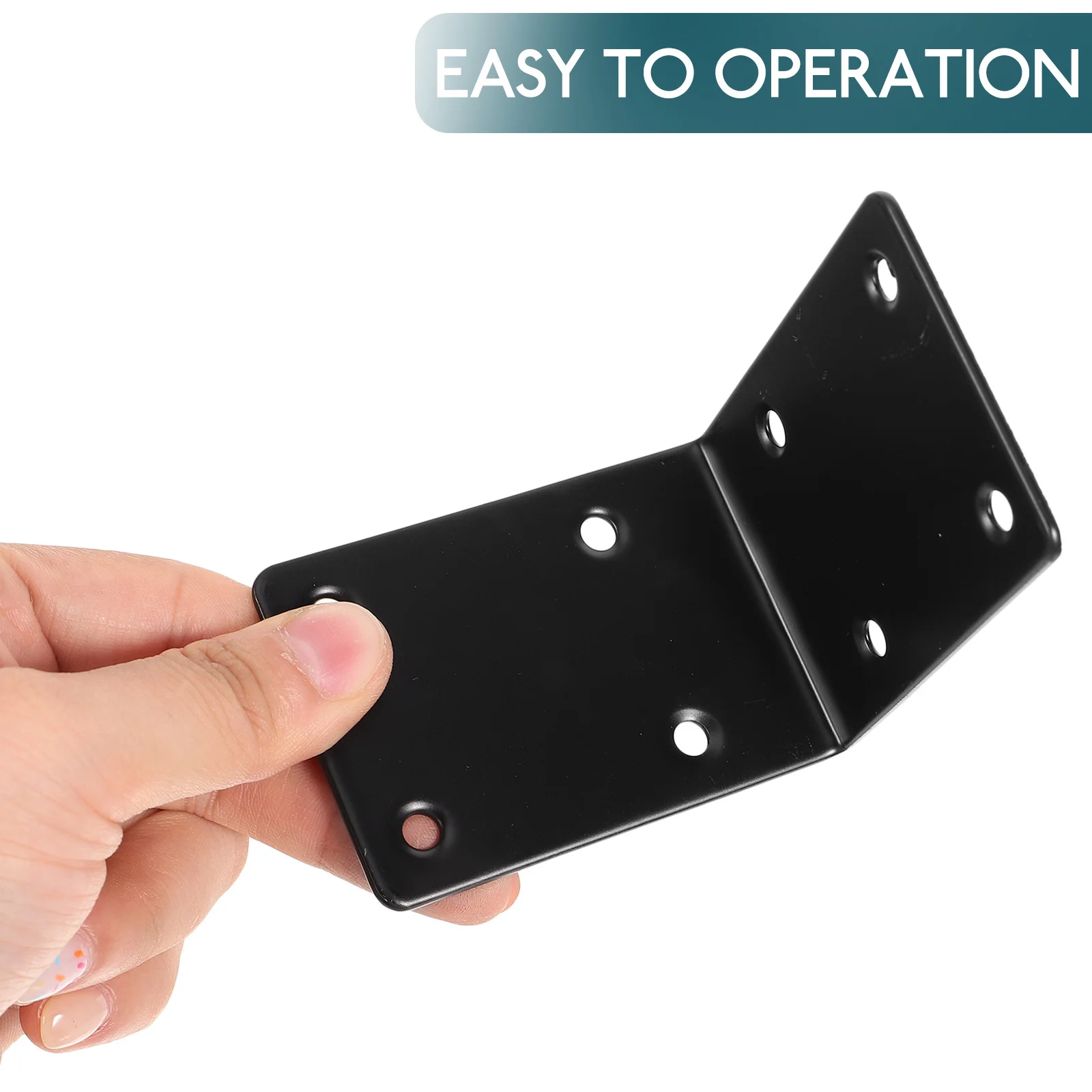 

4pcs Black Corner Brackets 70x70x2mm Stainless Steel for Wood Shelves Raised Garden Bed L Brackets DIY Furniture Reinforcement