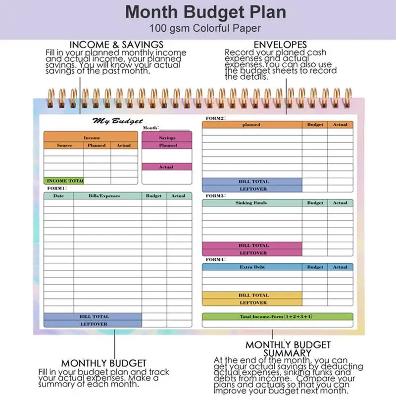 B5 Budgetplanner Budgetboekfinanciën Organisator Wekelijkse Budgetboekrekening Met Waterdicht Budgetboektijdschrift