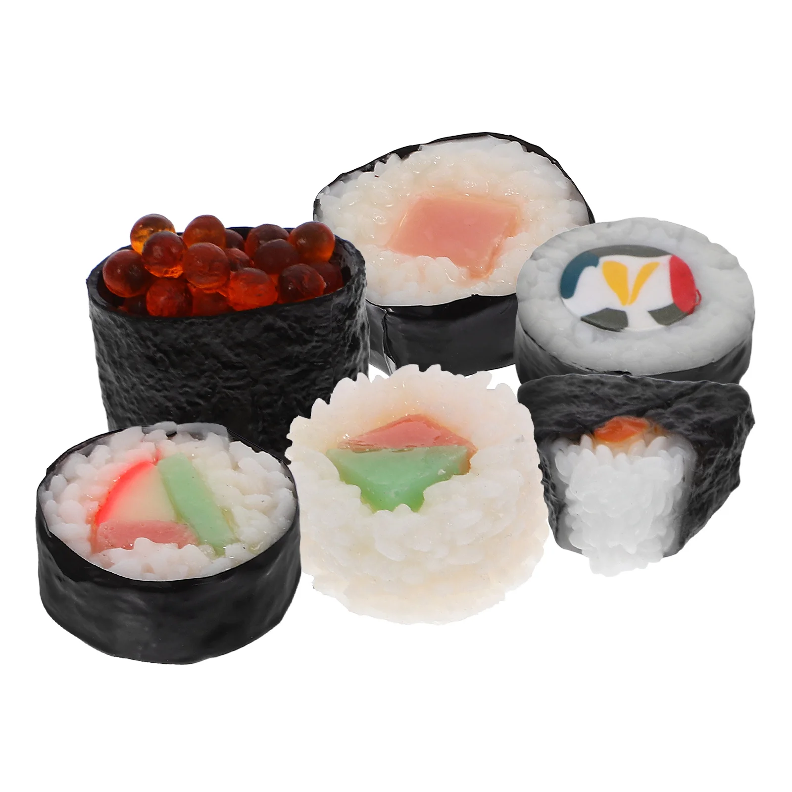 6 Pcs Other Simulated Food Simulation Sushi Model Japanese Decor Pvc Fake for Restaurants