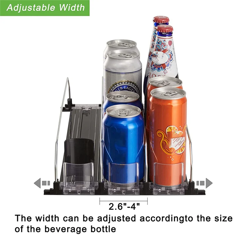 A34R Soda Can Dispenser Fridge Can Dispenser For Refrigerator With Adjustable Glide - Perfect For Soda, Beer, And Other Beverage