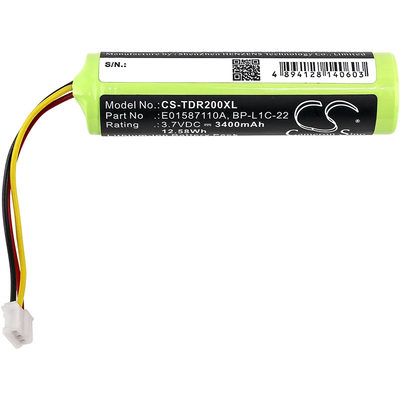 2600mAh/3400mAh Battery forTascam MP-GT1 E01587110A BP-L1C-22 tas E01587110A BP-L1C-22 Li-ion 3.7V 12.58Wh