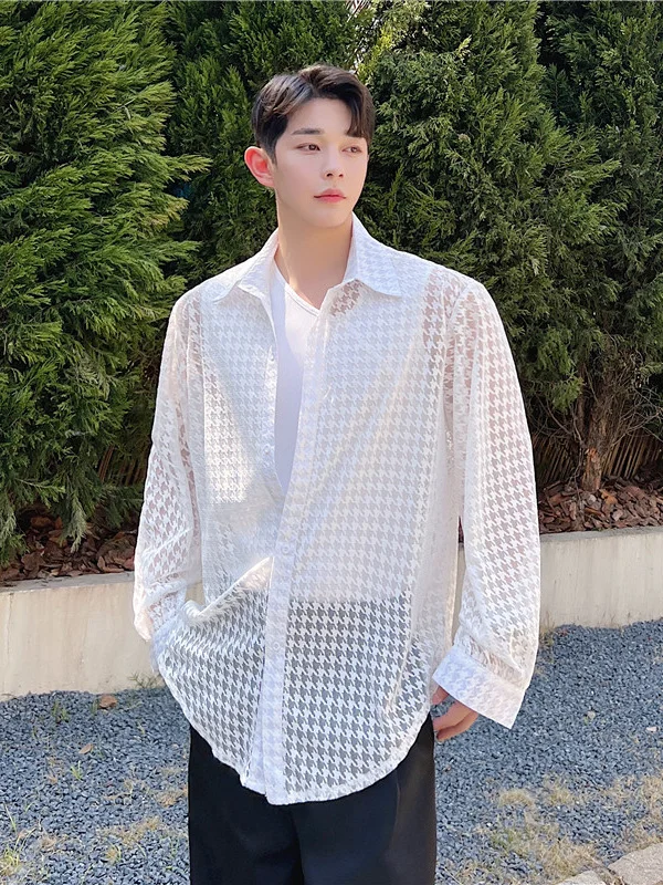 

Новые летние мужские длинные све ирт, тонкие, дышащие, повседневные, свободные, легкие, с защитой от солнца, изысканный узор в разделке