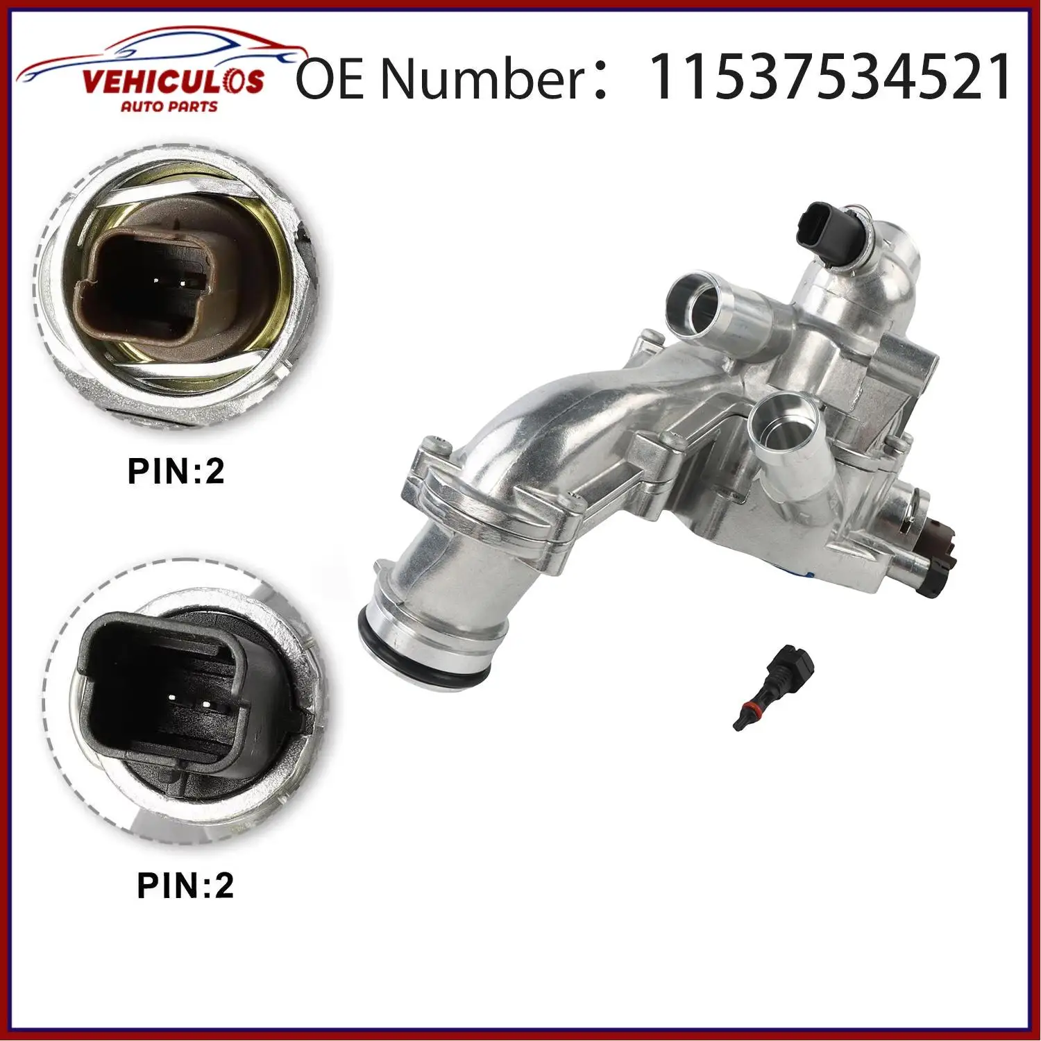 

Upgrade Aluminum Thermostat Housing Assembly 11537534521 For 2007-2013 Mini Cooper Countryman Paceman 1.6L