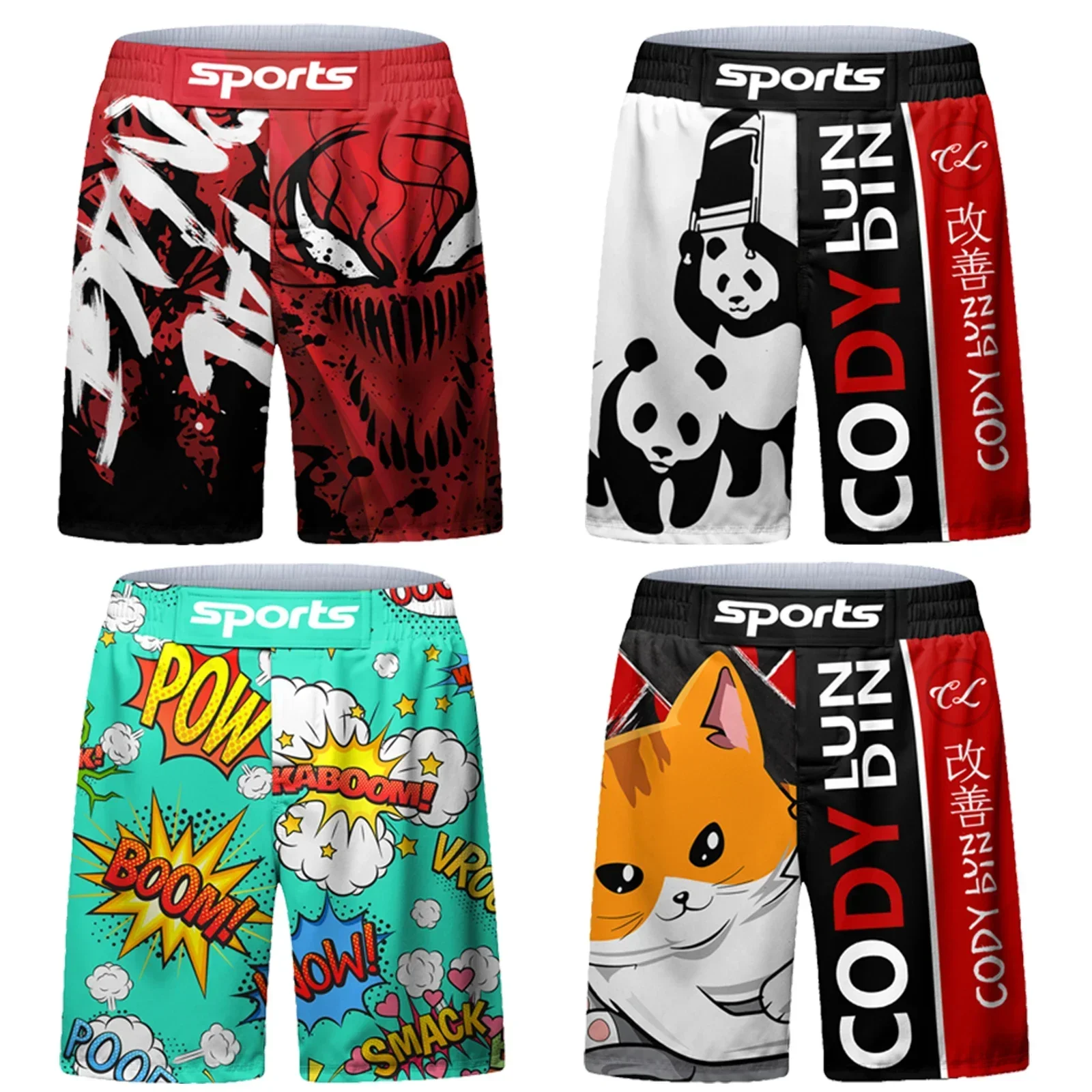 Kids MMA Boxing Shorts Jiu Jusit Muay Thai Kickboxing Short Pants Boys Children Beach Swimming Trunks Basketball Training Shorts