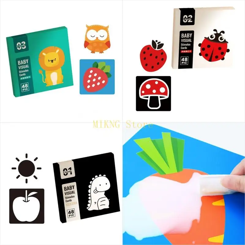 Wysoki kontrast Baby Flashcards czarno -białe karty sensoryczne karty sensoryczne najlepsza sprzedaż