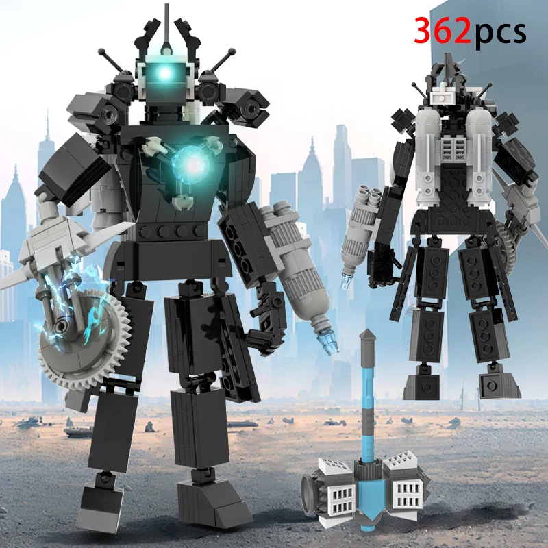 MOC Skibidi Toiletten-Bausteine Titan Monitorman Spider VS TV Man Actionfiguren Konstruktionsspielzeug DIY-Modell als Weihnachtsgeschenk – Detail 6