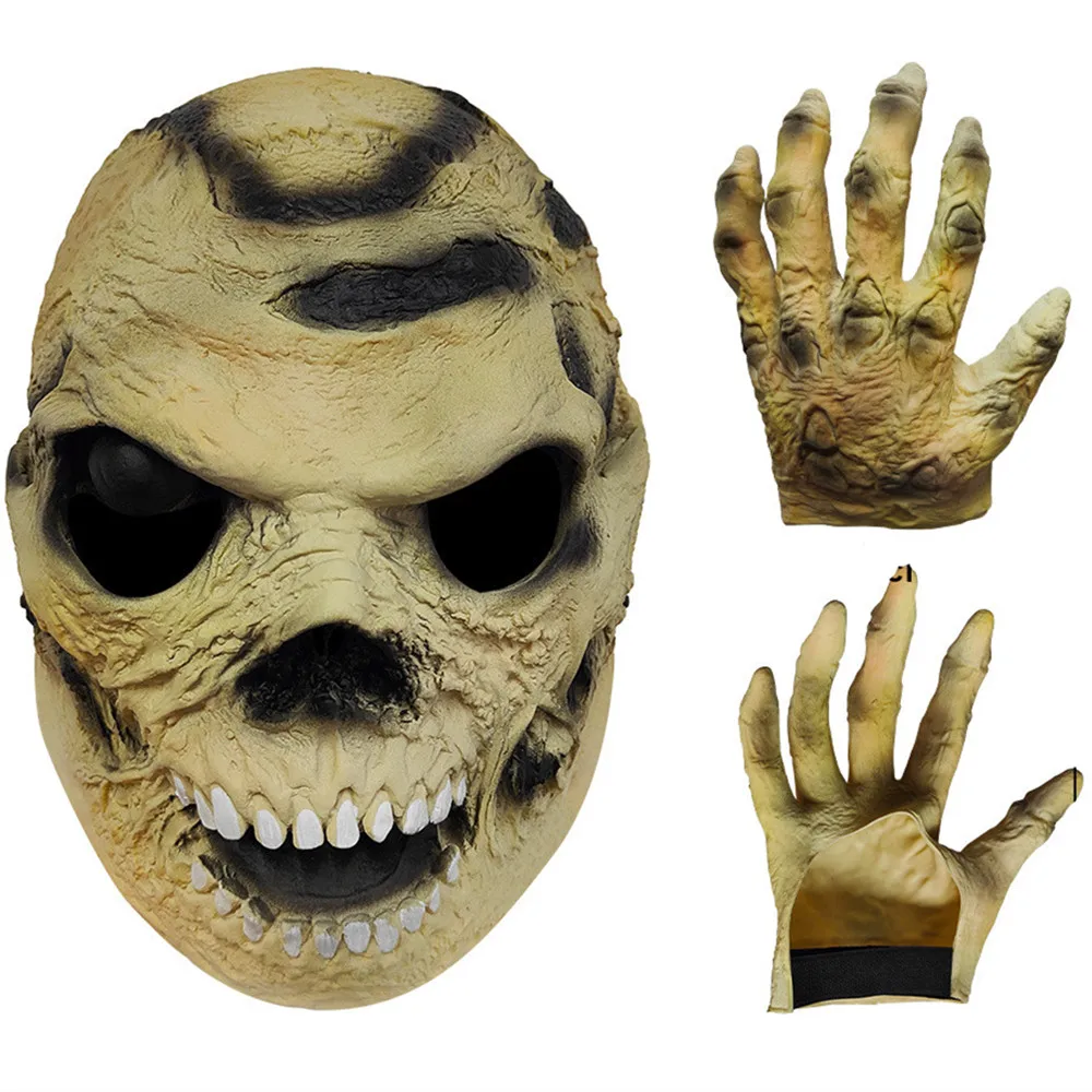 Halloween Totenkopfmaske mit Beiden Händen Gruselige Schreckliche Horror-Party-Dekoration Lustige Cosplay-Requisiten Masken – Detail 6